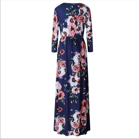 Dresses & Skirts - Floral Printed Maxi Dress Various Size Blue